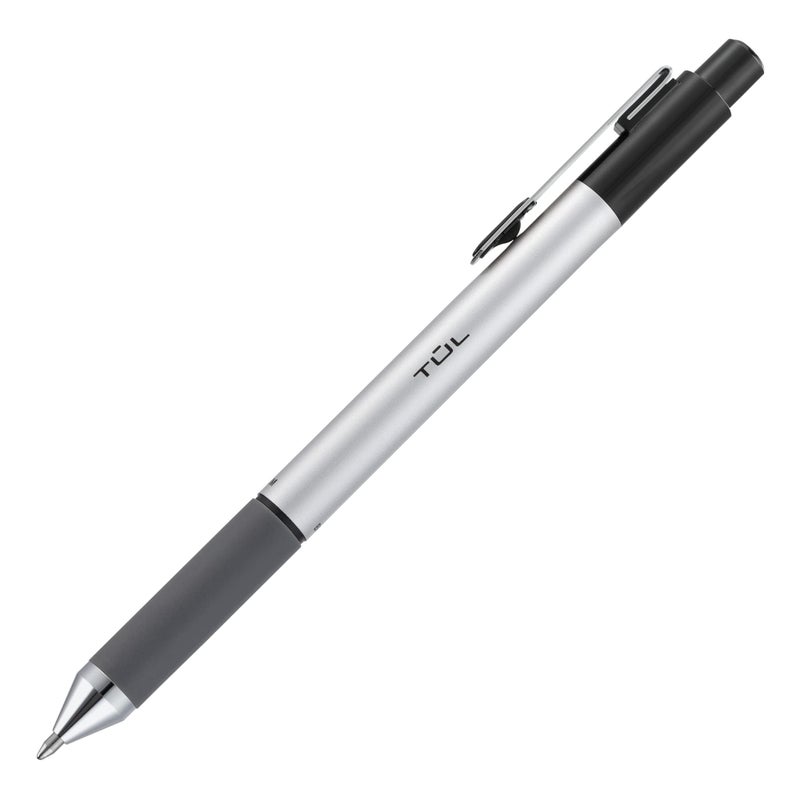 TULÂ® BP3 Retractable Ballpoint Pens, Medium Point, 1.0 mm, Silver Barrel, Black Ink, Pack Of 12 Pens - Image 3